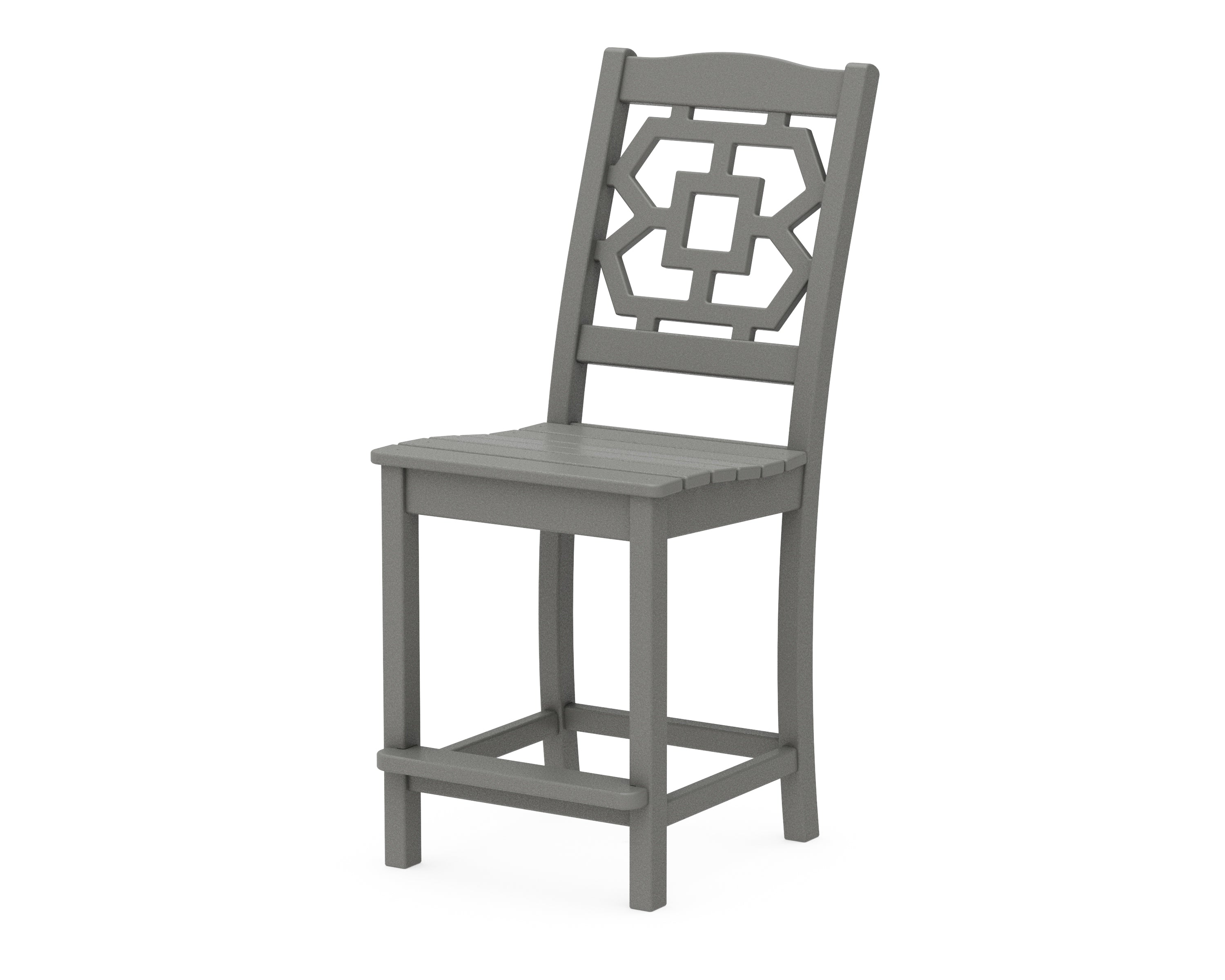 Martha Stewart by POLYWOOD® Chinoiserie Counter Side Chair in Slate Grey