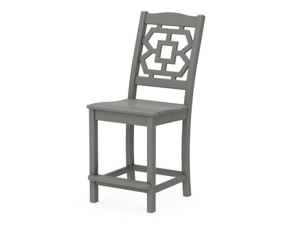 Martha Stewart by POLYWOOD® Chinoiserie Counter Side Chair in Slate Grey