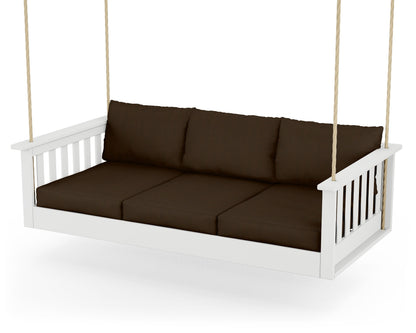 POLYWOOD® Vineyard Daybed Swing in White / Canvas Java