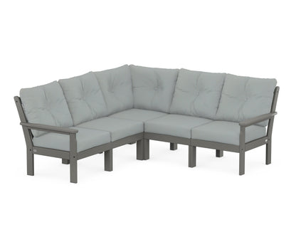POLYWOOD® Vineyard 5-Piece Sectional in Slate Grey / Spa
