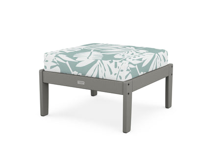 Country Living Cottage Deep Seating Ottoman in Slate Grey / Leaf Glacier Spa