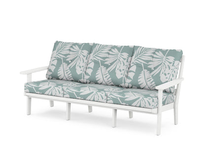 POLYWOOD® Prairie Deep Seating Sofa in White / Leaf Glacier Spa