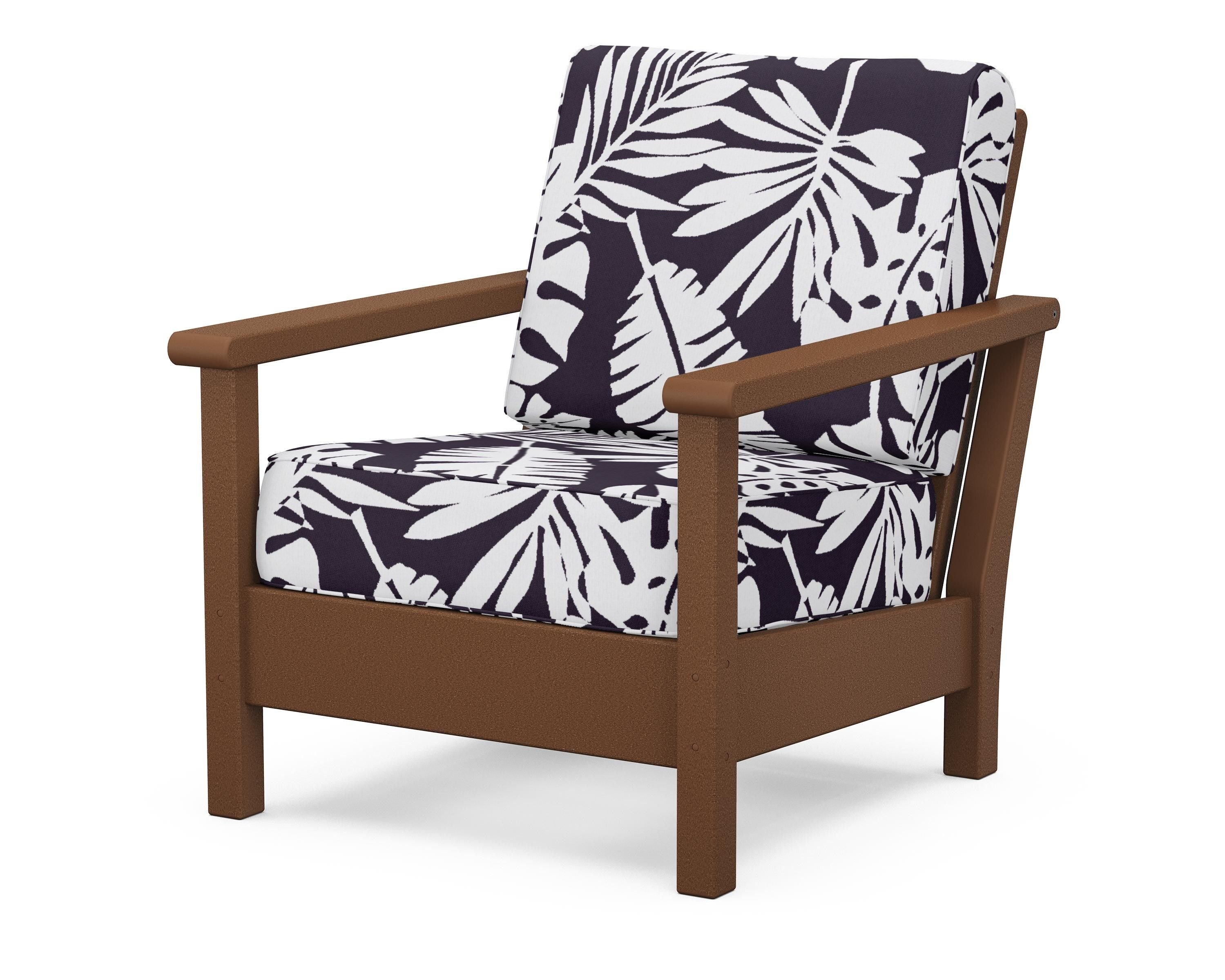 POLYWOOD® Harbour Deep Seating Chair in Teak / Leaf Navy