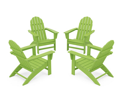 POLYWOOD® Vineyard 4-Piece Adirondack Conversation Set in Lime