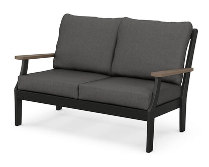 POLYWOOD® Braxton Deep Seating Loveseat in Black / Kona / Spectrum Carbon