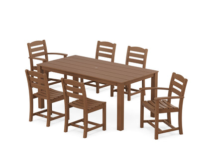 POLYWOOD® La Casa Cafe' 7-Piece Parsons Dining Set in Teak