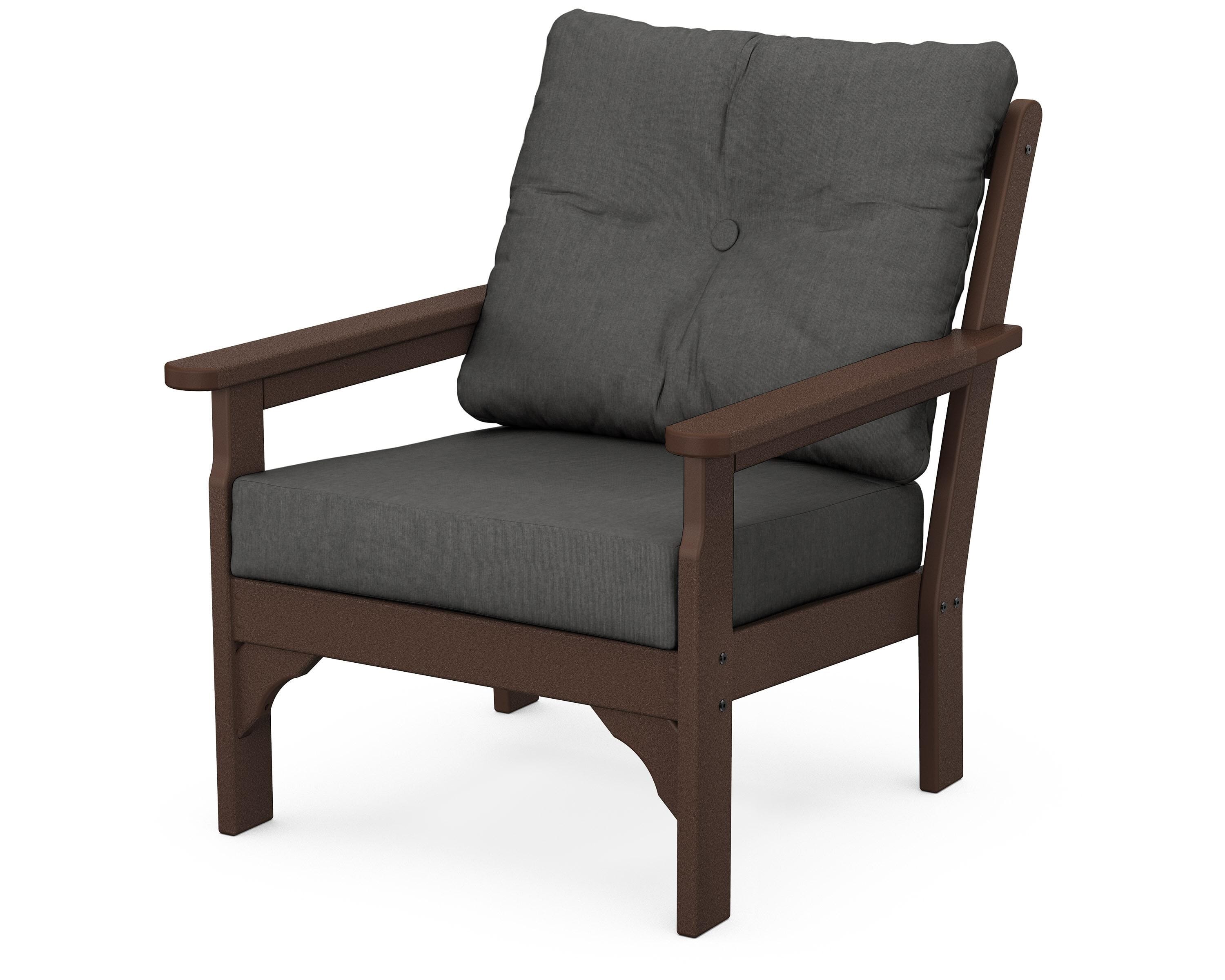 POLYWOOD® Vineyard Deep Seating Chair in Mahogany / Spectrum Carbon