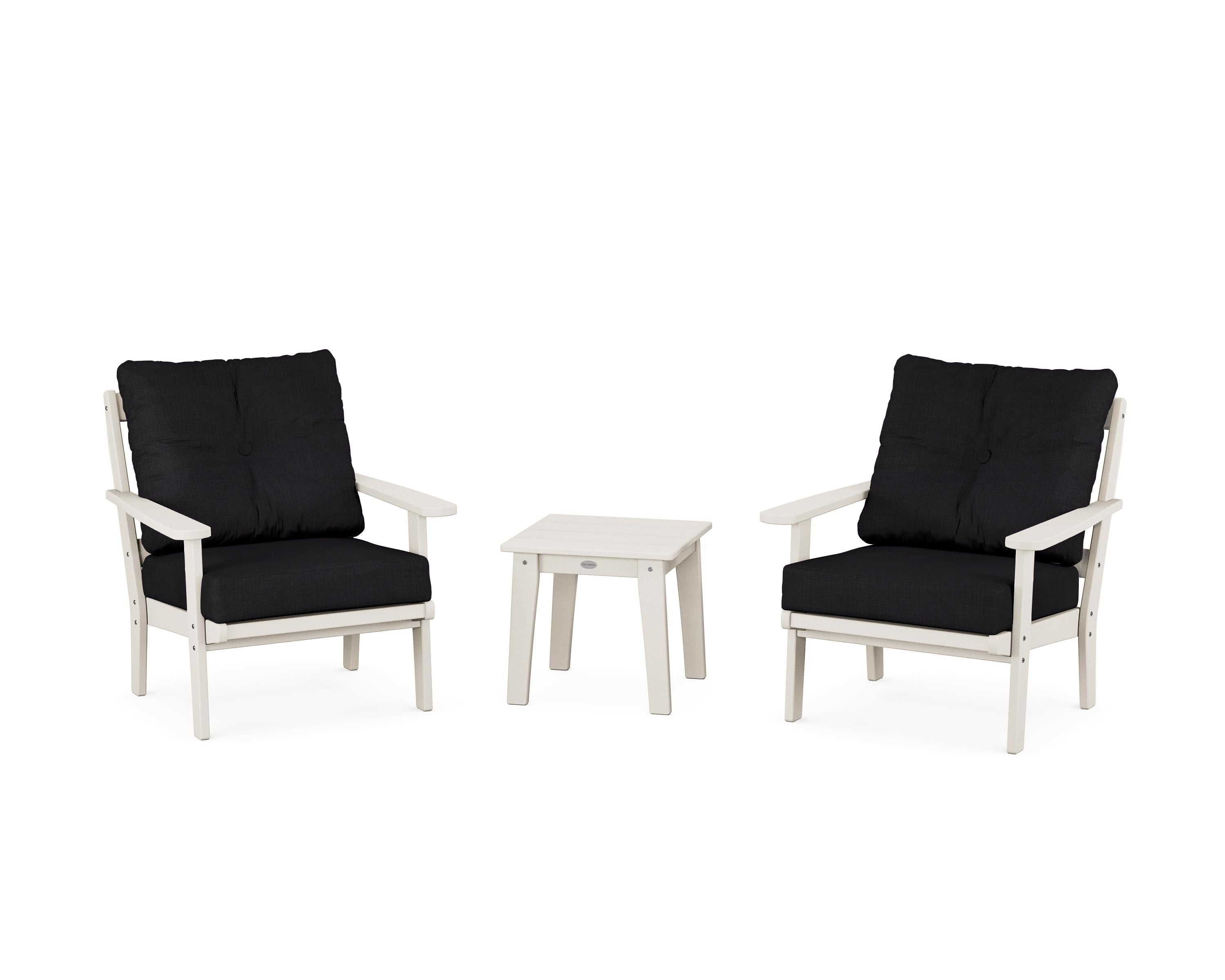 POLYWOOD® Mission 3-Piece Deep Seating Set in Sand / Midnight Linen