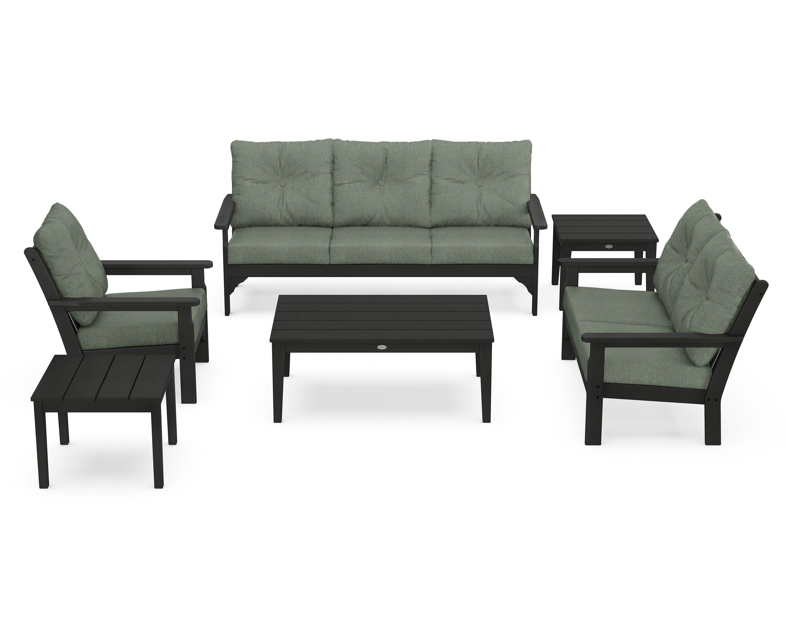 POLYWOOD® Vineyard 6-Piece Deep Seating Set in Green / Cast Sage