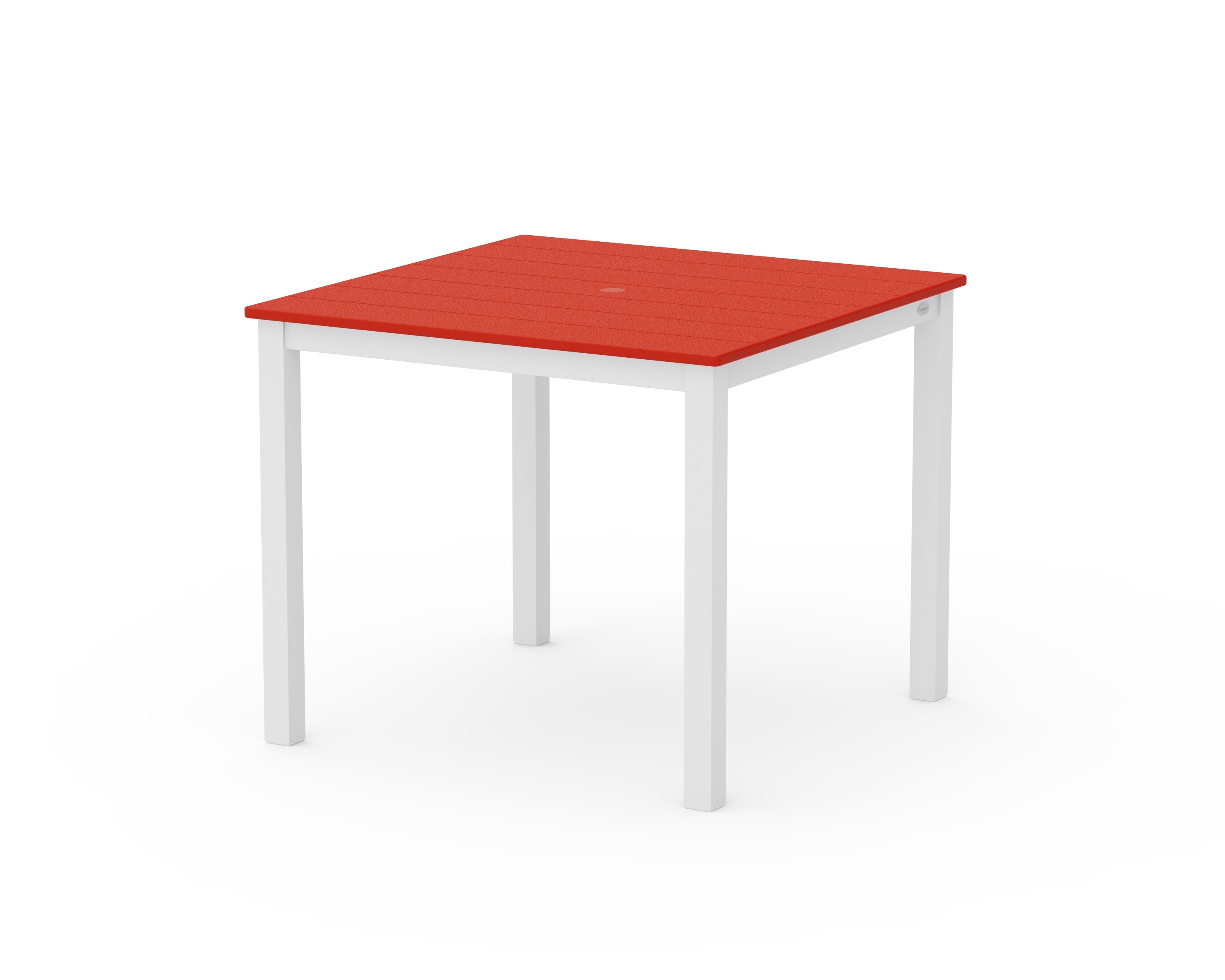 POLYWOOD® Main Street 36" x 36" Dining Table in White / Sunset Red