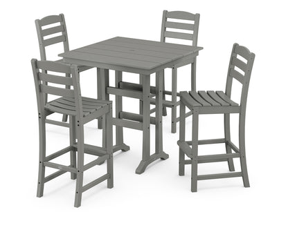 POLYWOOD® La Casa Café 5-Piece Farmhouse Trestle Bar Set in Slate Grey