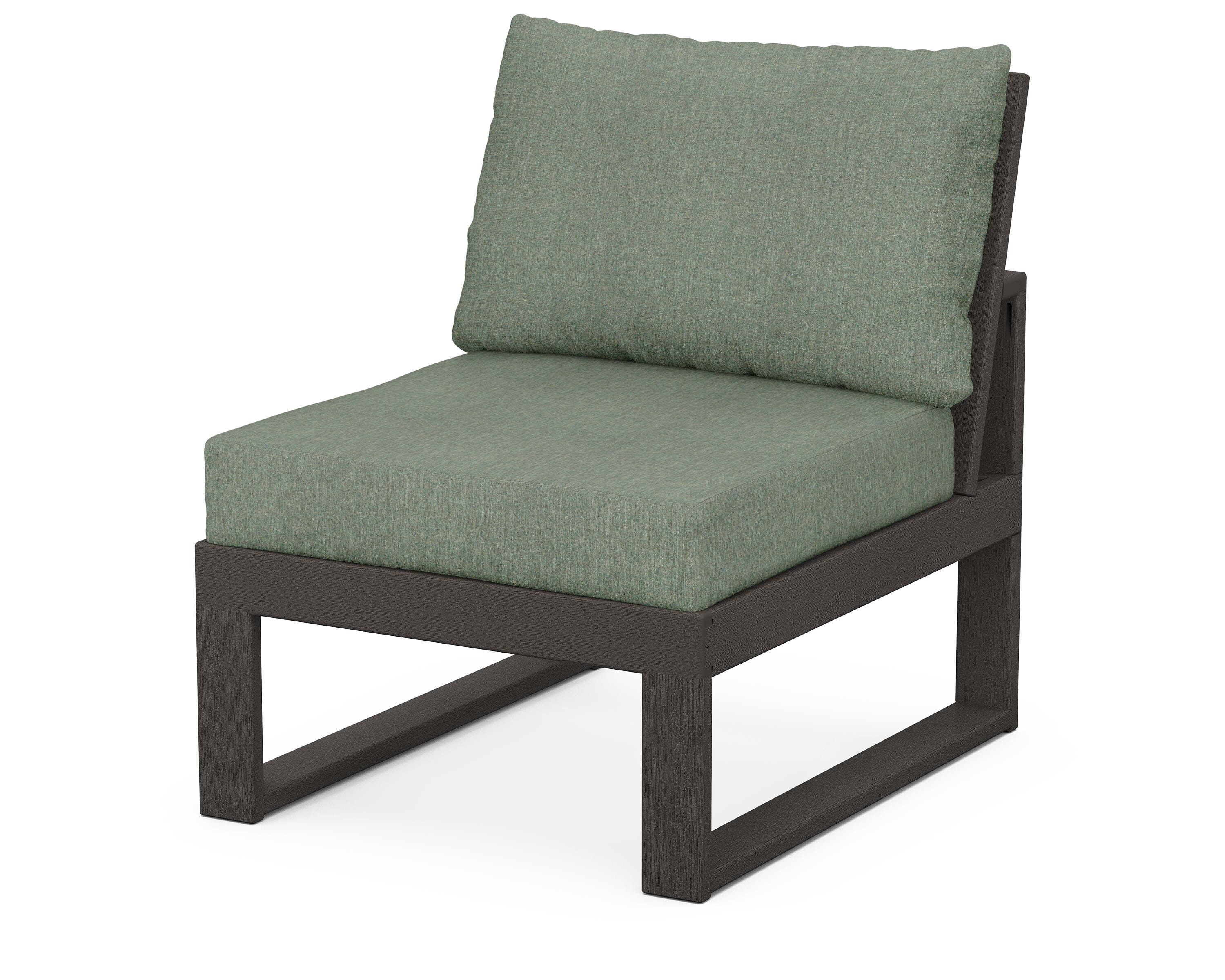 Unbranded Modular Armless Chair in Vintage Coffee / Cast Sage