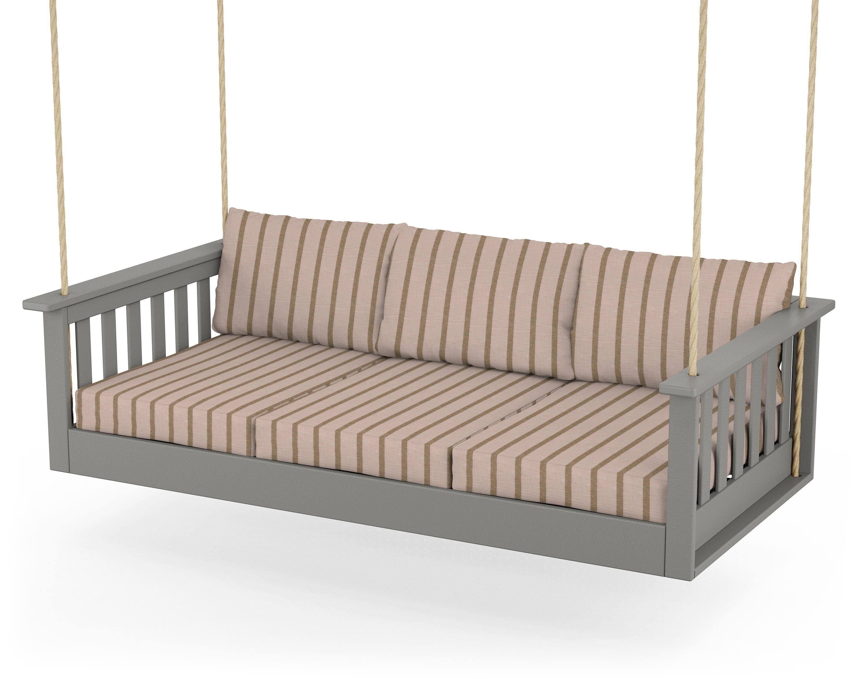 POLYWOOD® Vineyard Daybed Swing in Slate Grey / Unwind Cameo