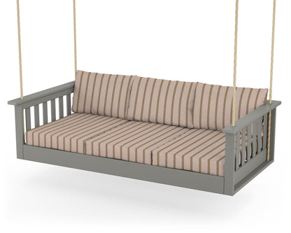 POLYWOOD® Vineyard Daybed Swing in Slate Grey / Unwind Cameo