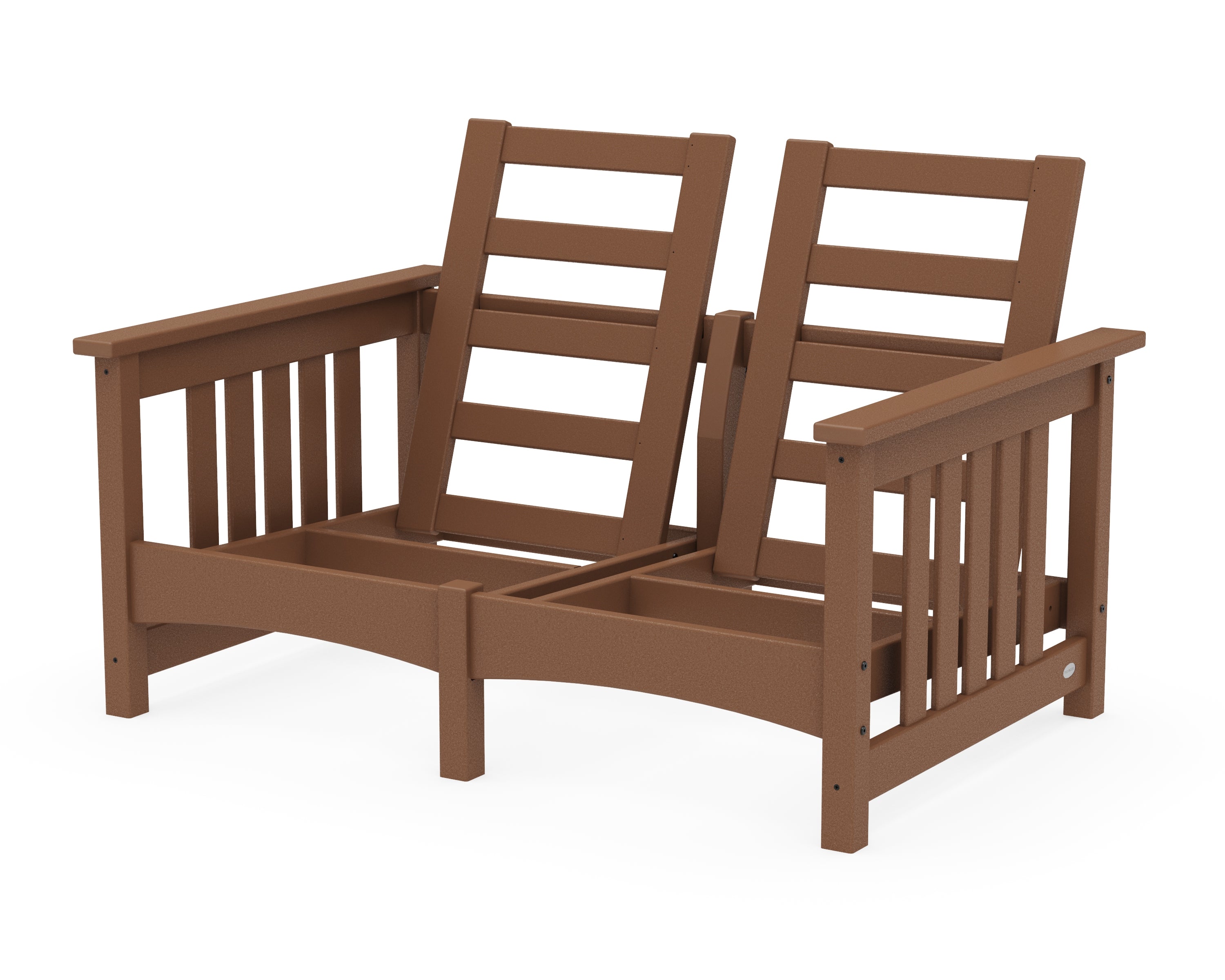 POLYWOOD® Club Mission Loveseat Frame in Teak