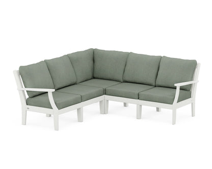 POLYWOOD® Braxton Modular 5-Piece Deep Seating Set in Vintage White / Cast Sage