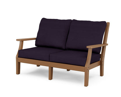 Country Living Wovendale Deep Seating Loveseat in Teak / Navy Linen