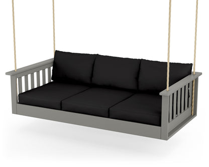 POLYWOOD® Vineyard Daybed Swing in Slate Grey / Canvas Black