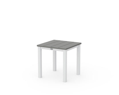 POLYWOOD® Main Street 18" Side Table in White / Slate Grey