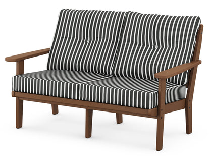 POLYWOOD® Lakeside Deep Seating Loveseat in Teak / Shore Classic