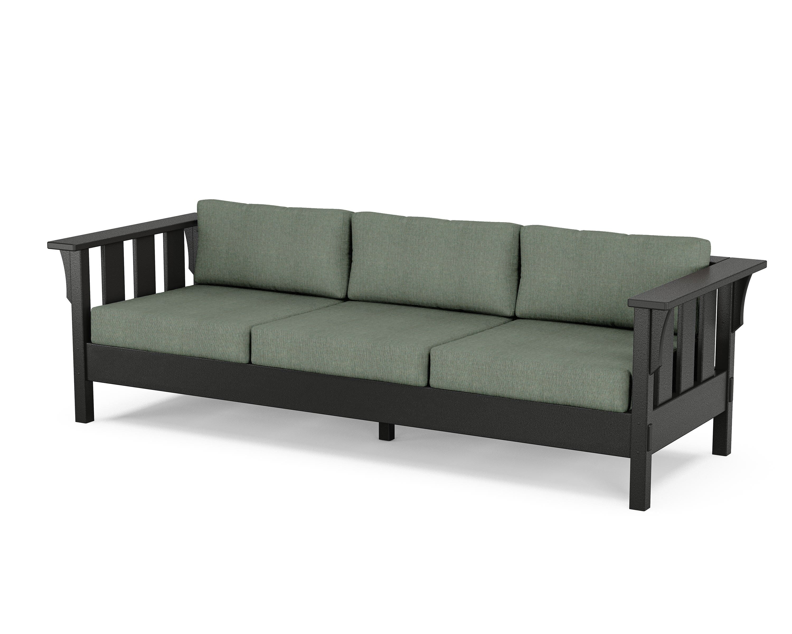 Martha Stewart by POLYWOOD® Acadia Deep Seating Sofa in Black / Cast Sage