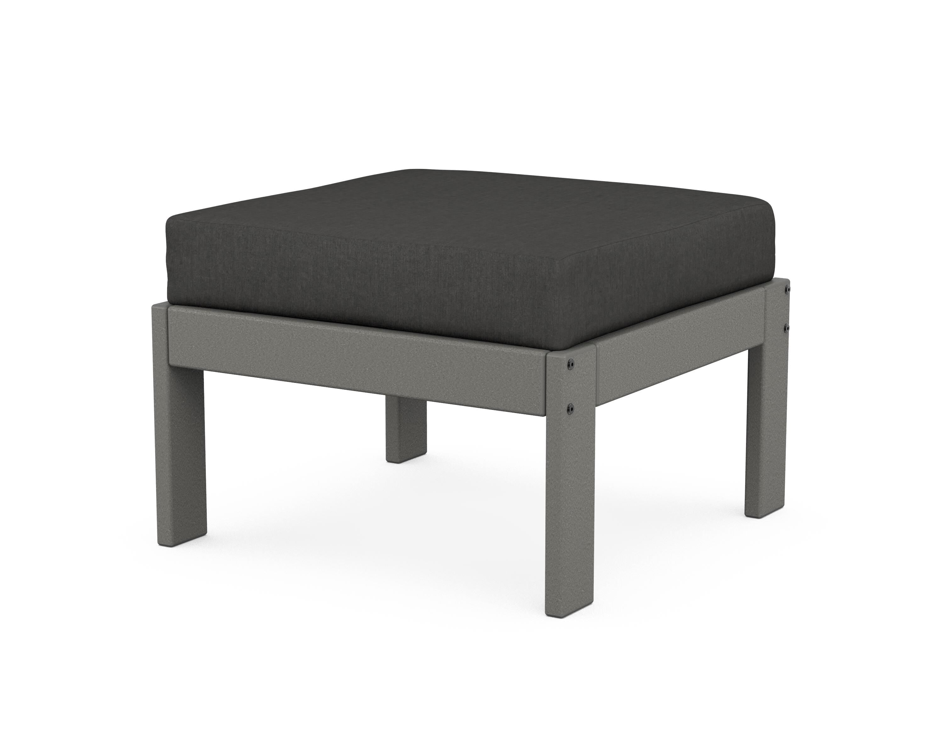 POLYWOOD® Vineyard Modular Ottoman in Slate Grey / Spectrum Carbon