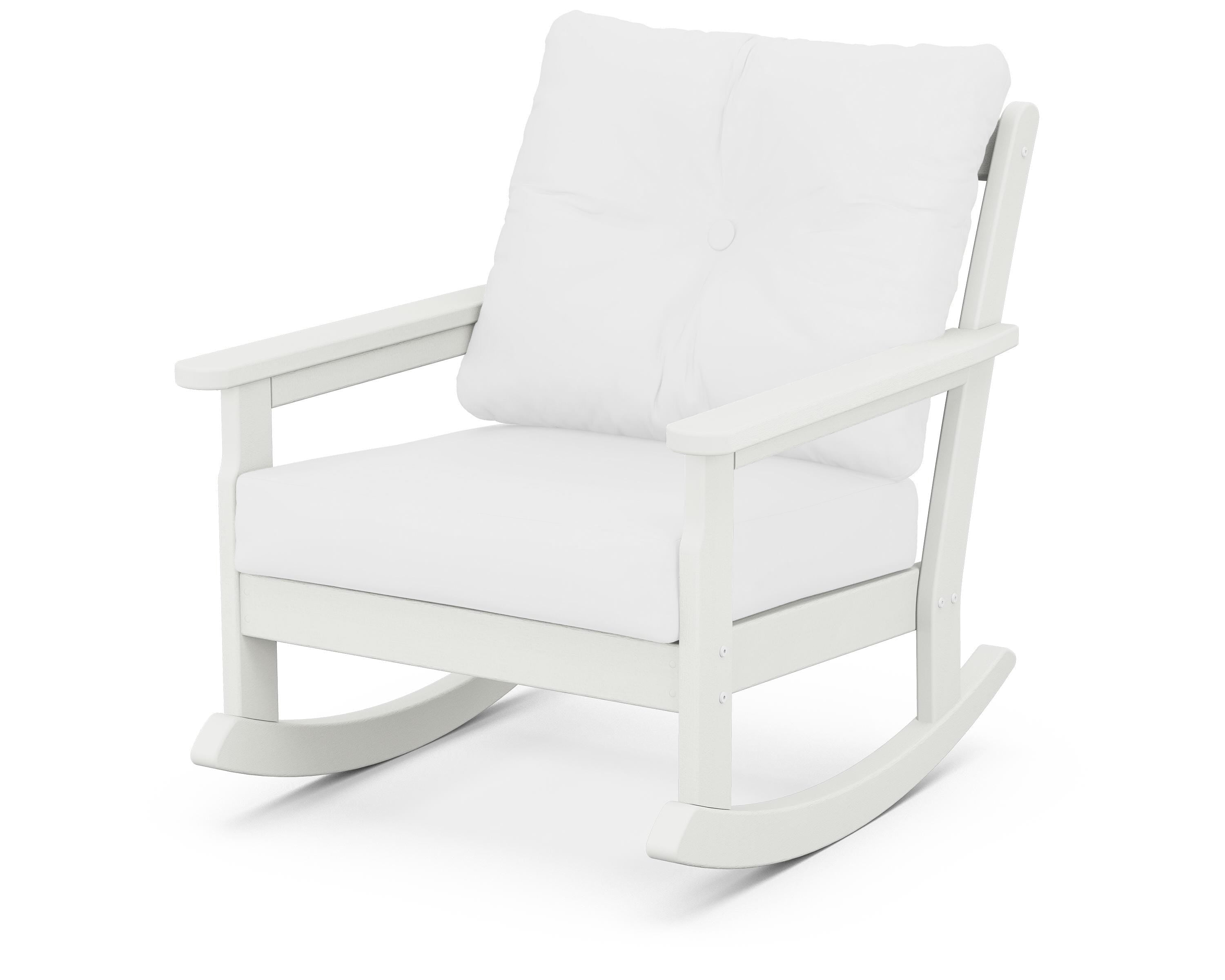 POLYWOOD® Vineyard Deep Seating Rocking Chair in Vintage White / Natural