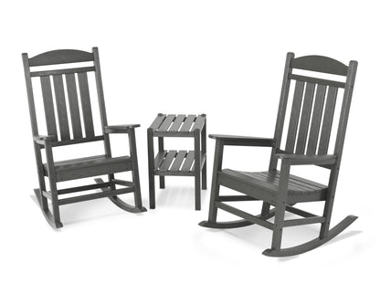 POLYWOOD® Presidential 3-Piece Rocker Set in Slate Grey