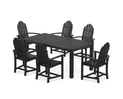 POLYWOOD® Classic Adirondack 7-Piece Parsons Dining Set in Black