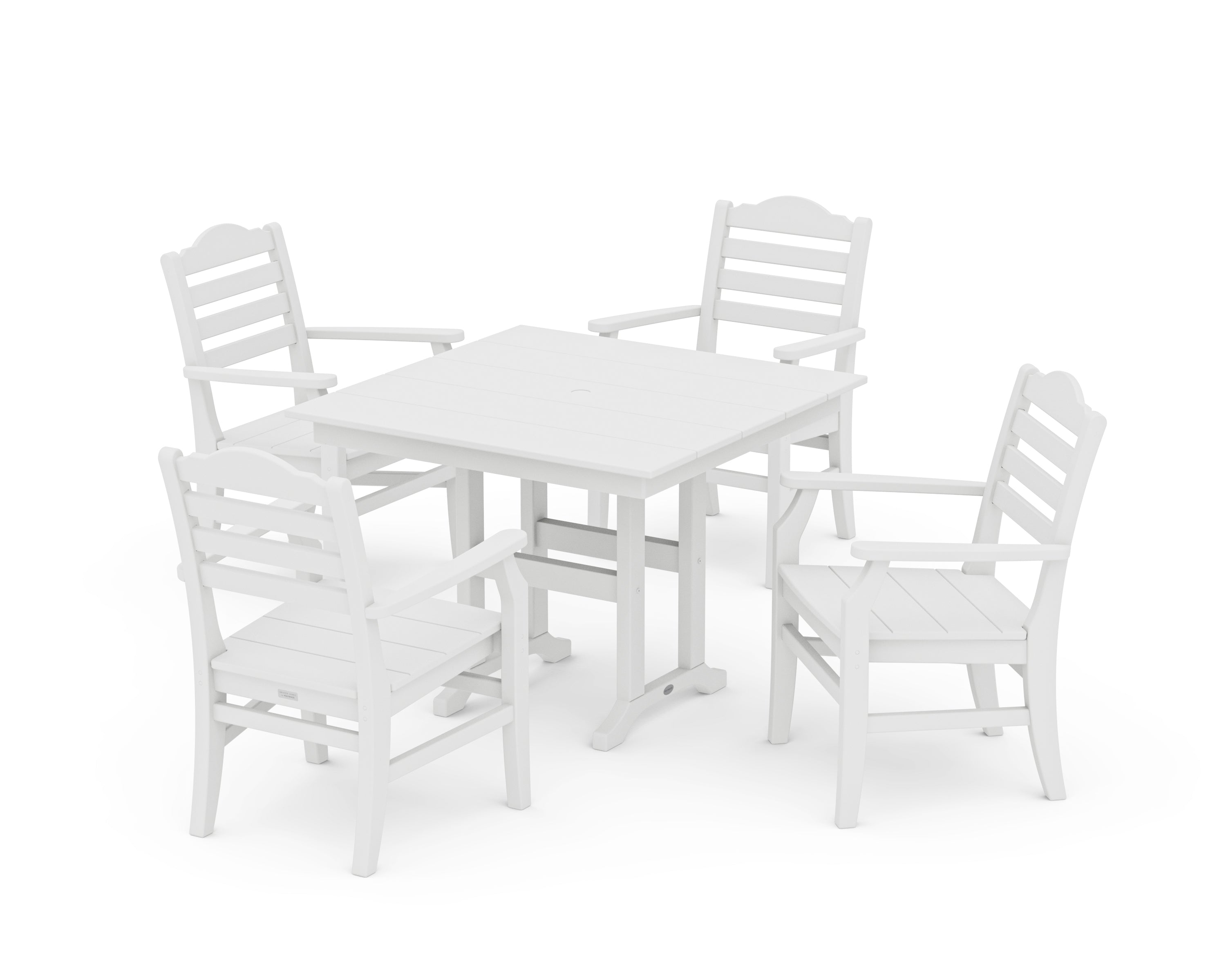 POLYWOOD® Savannah 5-Piece Farmhouse Dining Set in White