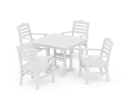 POLYWOOD® Savannah 5-Piece Farmhouse Dining Set in White