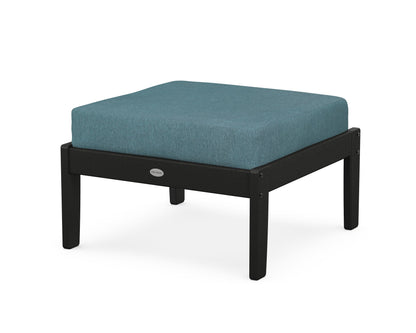 POLYWOOD® Braxton Deep Seating Ottoman in Black / Ocean Teal