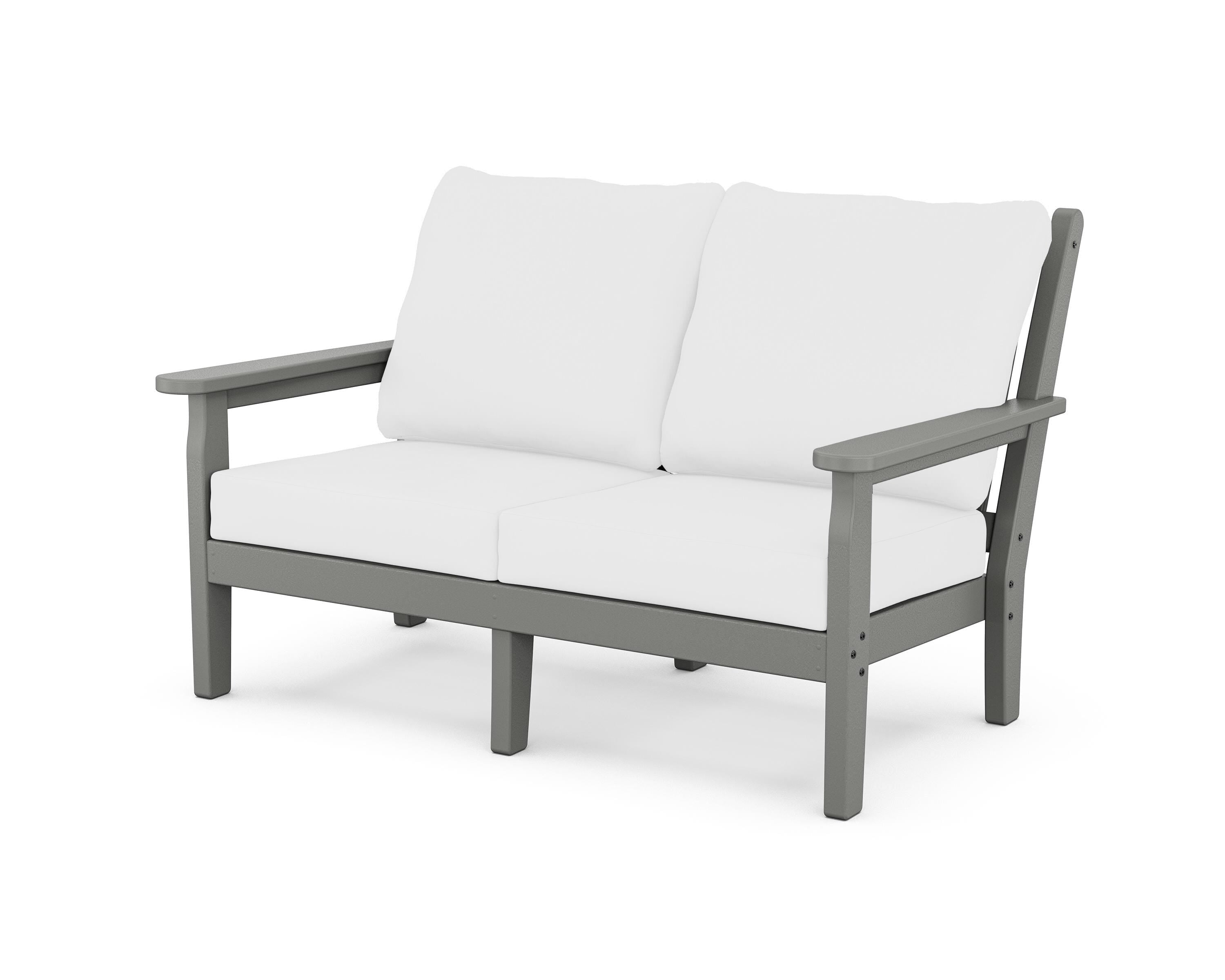 POLYWOOD® Chippendale Deep Seating Loveseat in Slate Grey / Natural
