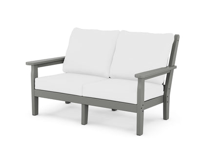 POLYWOOD® Chippendale Deep Seating Loveseat in Slate Grey / Natural