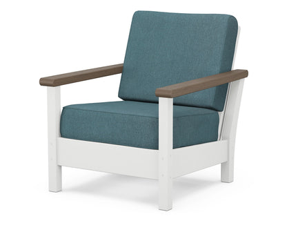 POLYWOOD® Harbour Deep Seating Chair in White / Kona / Ocean Teal
