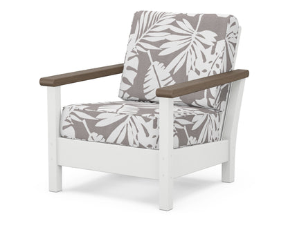 POLYWOOD® Harbour Deep Seating Chair in White / Kona / Leaf Grey Mist