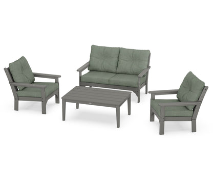 POLYWOOD® Vineyard 4-Piece Deep Seating Set in Slate Grey / Cast Sage