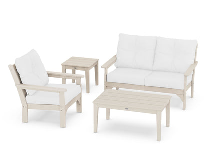 POLYWOOD® Vineyard 4-Piece Deep Seating Set in Sand / Natural