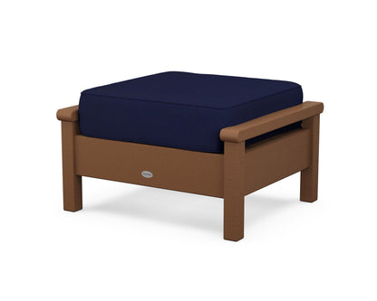 POLYWOOD® Harbour Deep Seating Ottoman in Teak / Navy