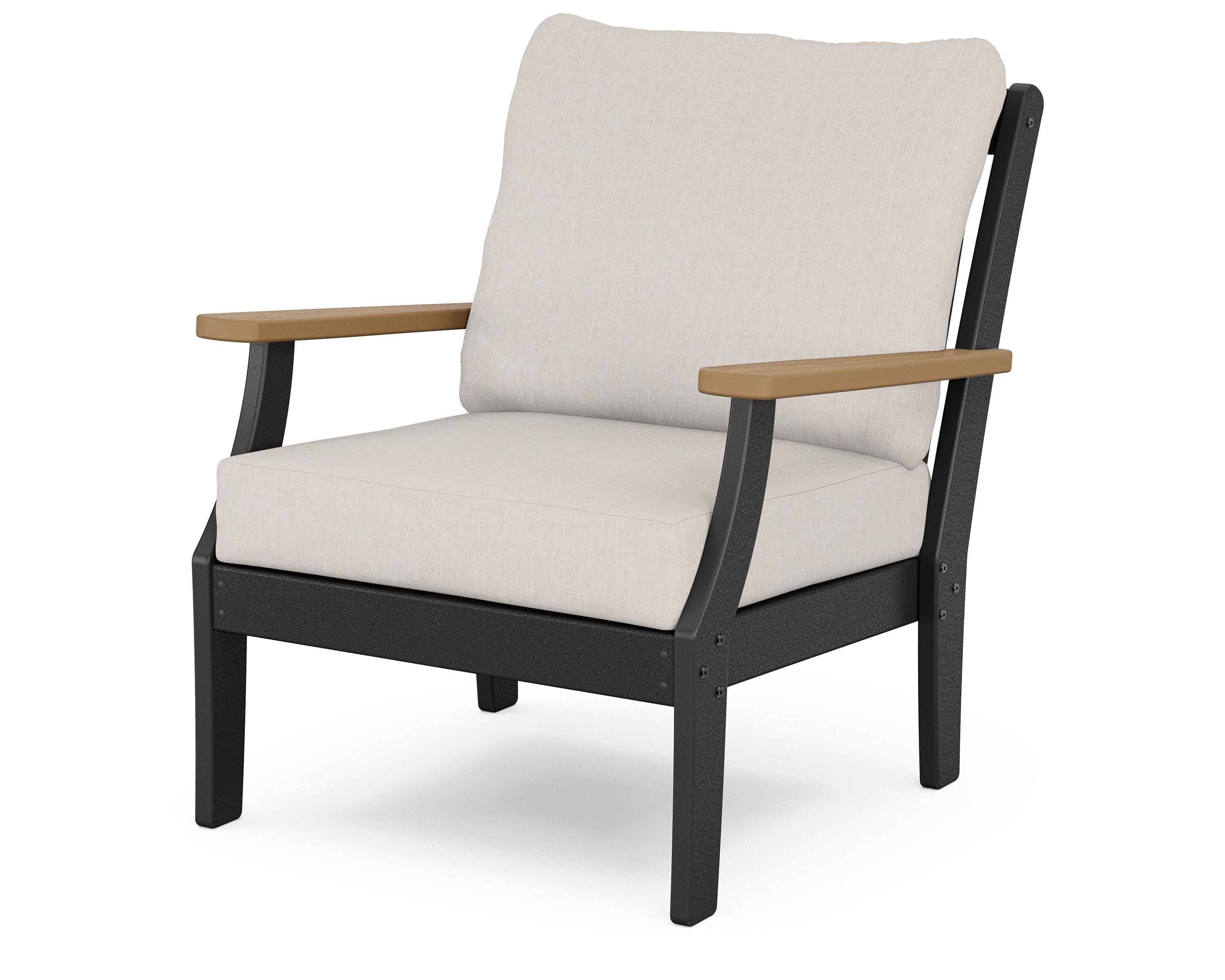 POLYWOOD® Braxton Deep Seating Chair in Black / Natural / Cast Ash