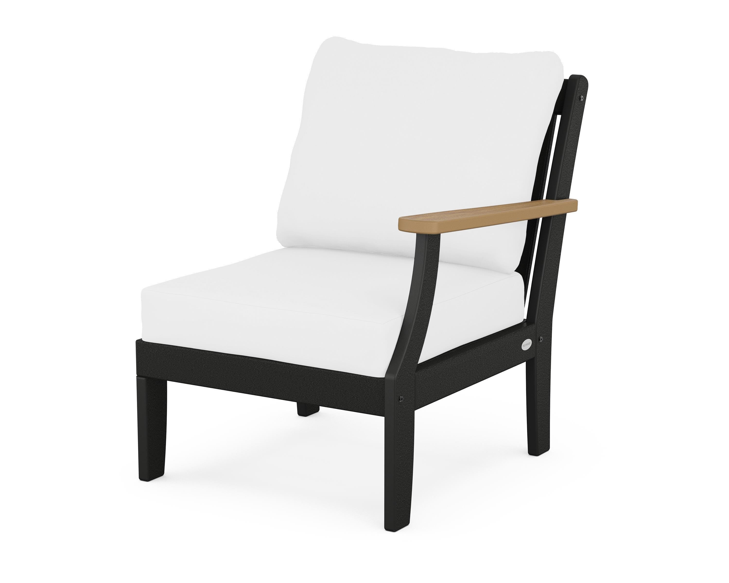 POLYWOOD® Braxton Modular Right Arm Chair in Black / Natural / Natural