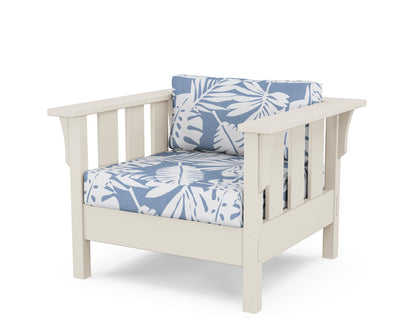 Martha Stewart by POLYWOOD® Acadia Deep Seating Chair in Sand / Leaf Sky Blue