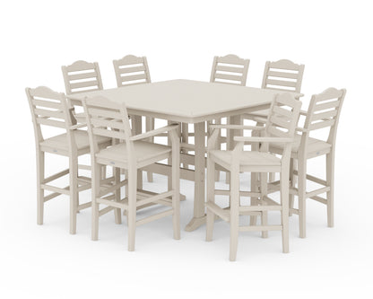 Draper James™ by  POLYWOOD® Savannah 9-Piece Square Bar Set with Trestle Legs in Sand