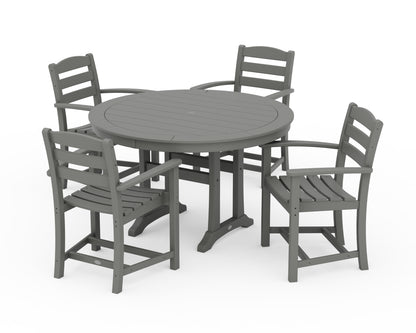 POLYWOOD® La Casa Café 5-Piece Arm Chair Dining Set in Slate Grey