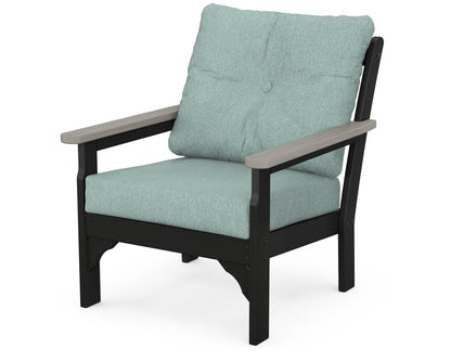 POLYWOOD® Vineyard Deep Seating Chair in Black / Driftwood / Glacier Spa