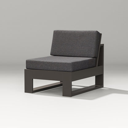 PW Designer Series Latitude Modular Armless Chair in Vintage Coffee / Ash Charcoal