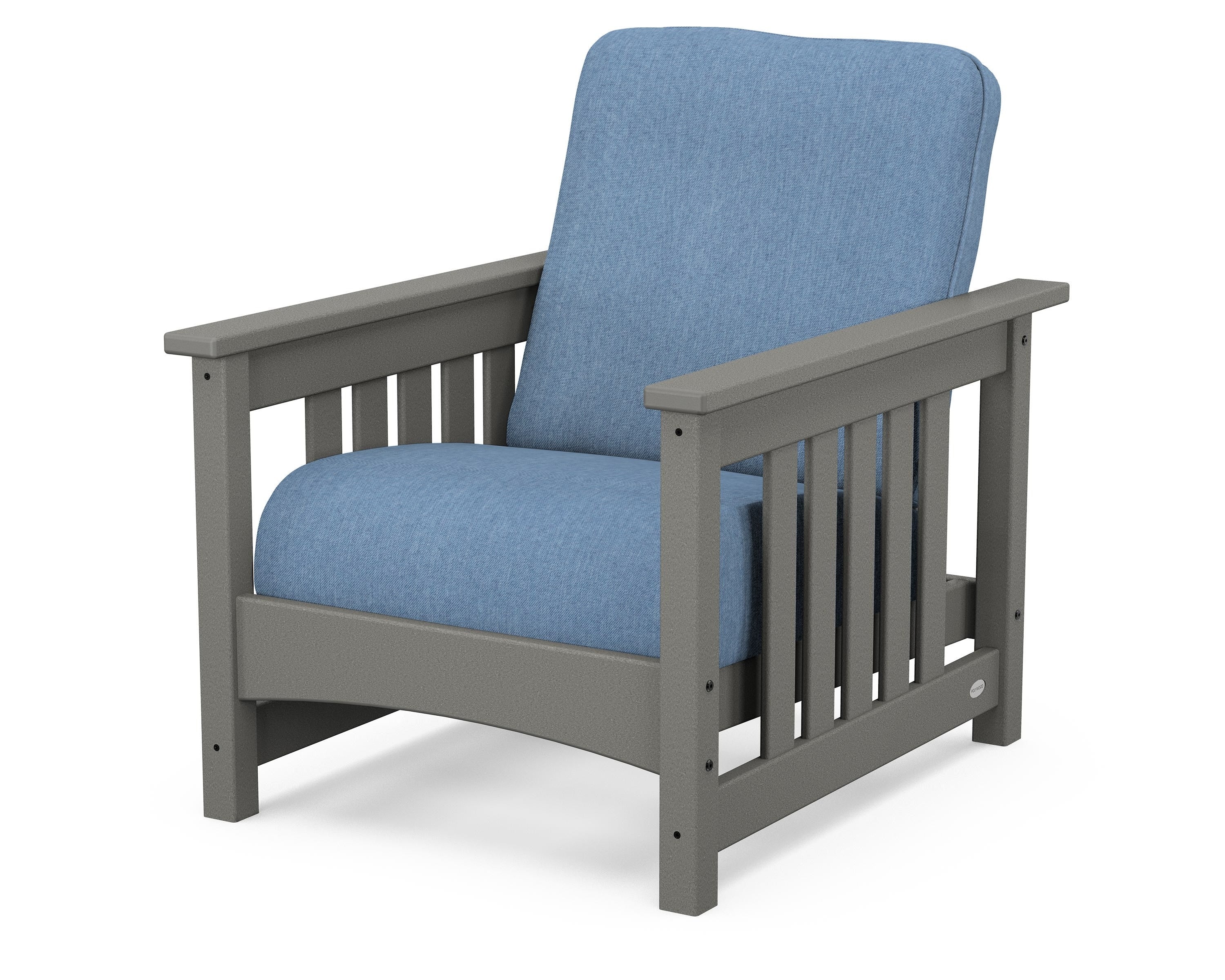 POLYWOOD® Club Mission Chair in Slate Grey / Sky Blue