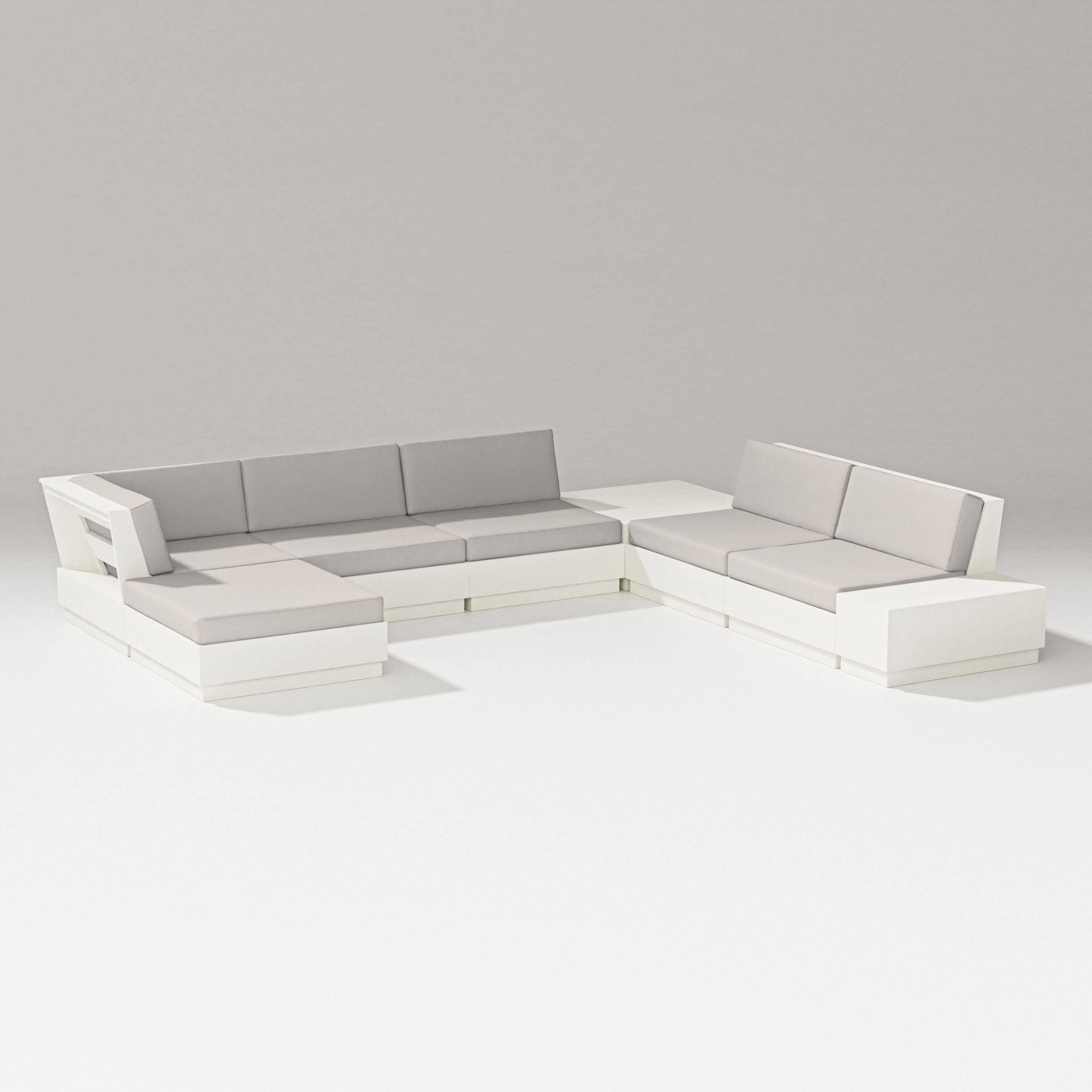 PW Designer Series Elevate 8-Piece Corner Sectional in Vintage White / Cast Ash