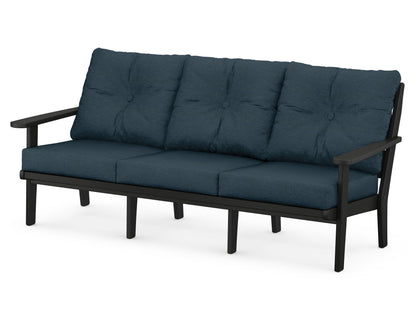 POLYWOOD® Lakeside Deep Seating Sofa in Black / Platform Indigo