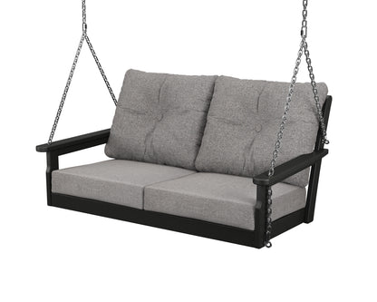 POLYWOOD® Vineyard Deep Seating Swing in Black / Grey Mist